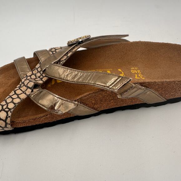 Tatami Birkenstock Metallic Snake Print Jewel Sandals 37 / 240 Size 6 - Picture 8 of 13